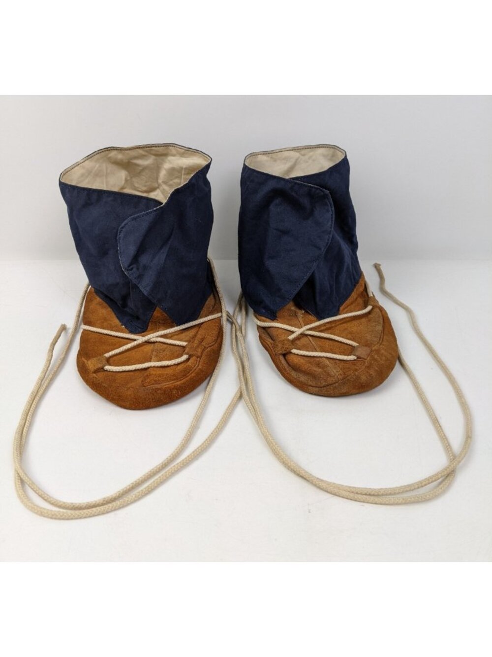 Vintage High Top Survival Moccasins Brown Navy Leather Cold Weather Military?